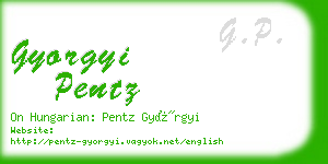 gyorgyi pentz business card